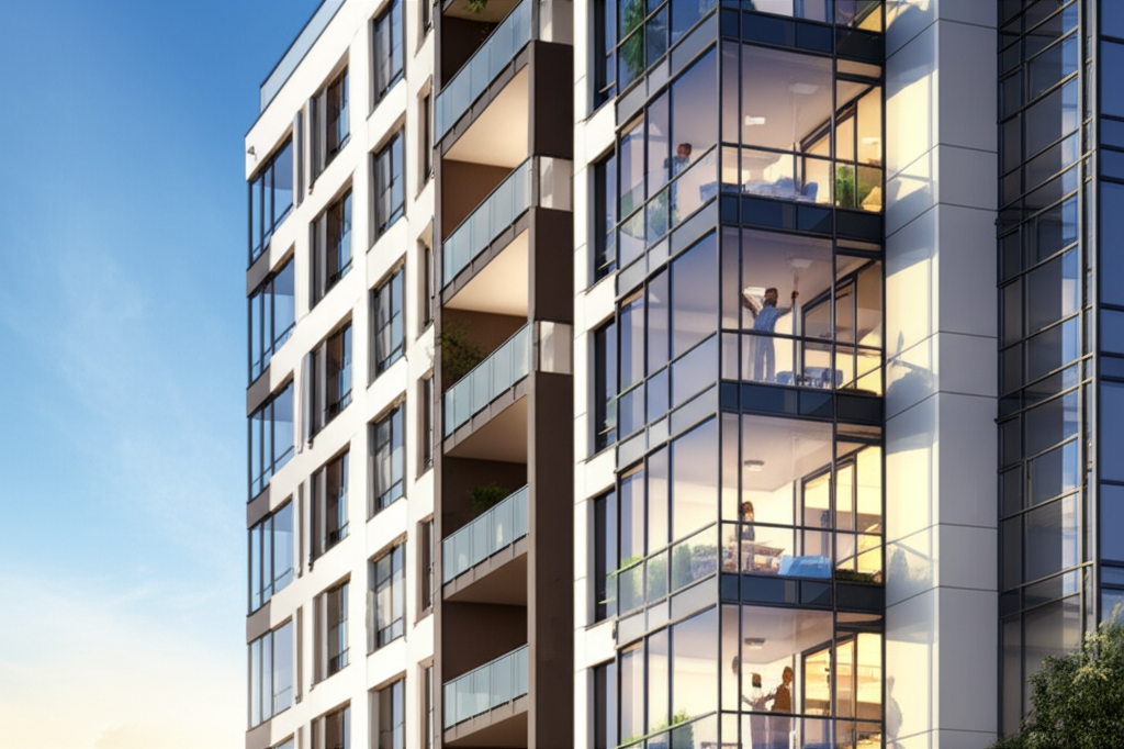 Happy renters in their new home